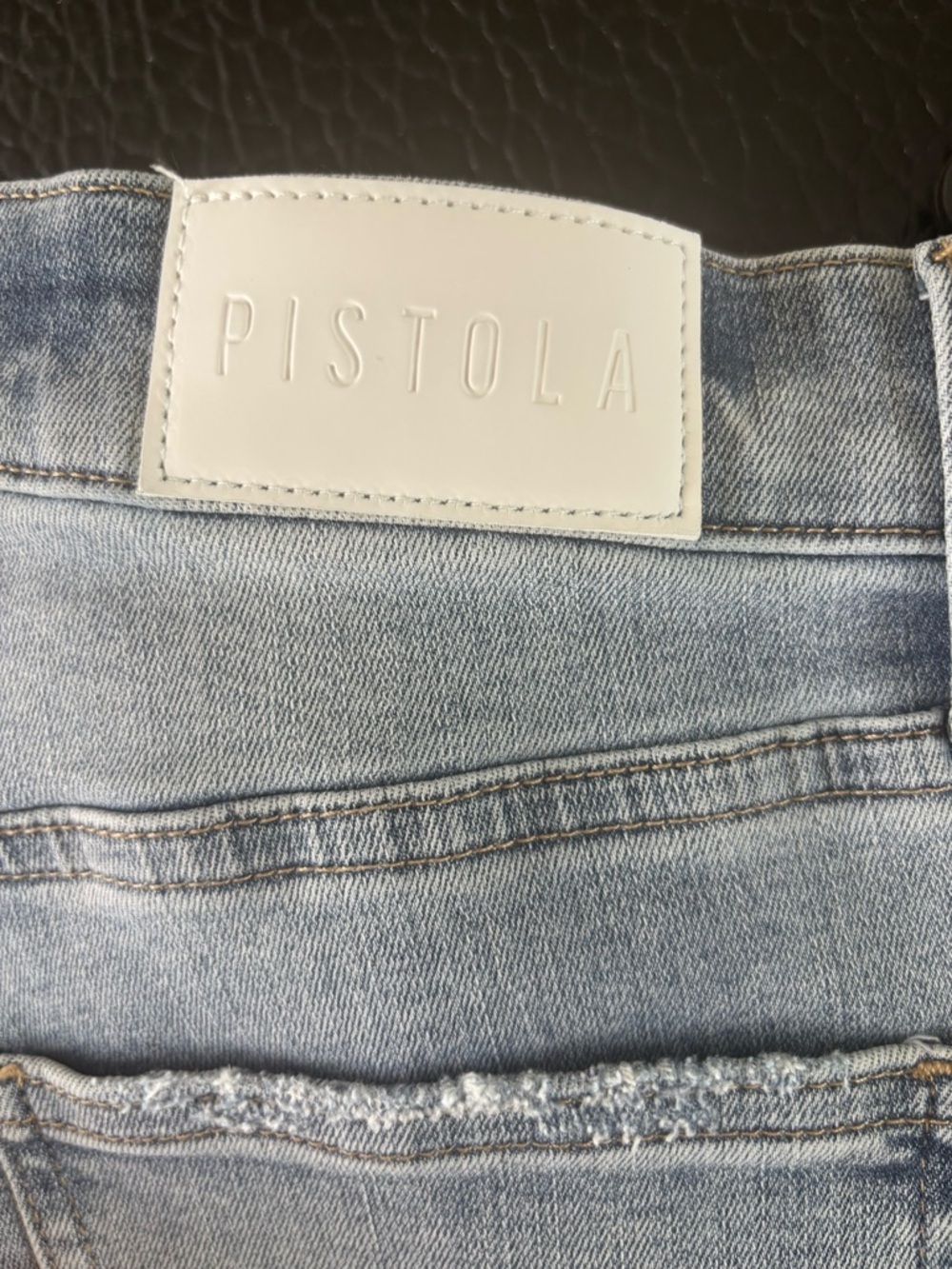 Pistola High Rise Button Fly Skinny  Jeans Light Wash Raw Hem Size 27 - Picture 6 of 12